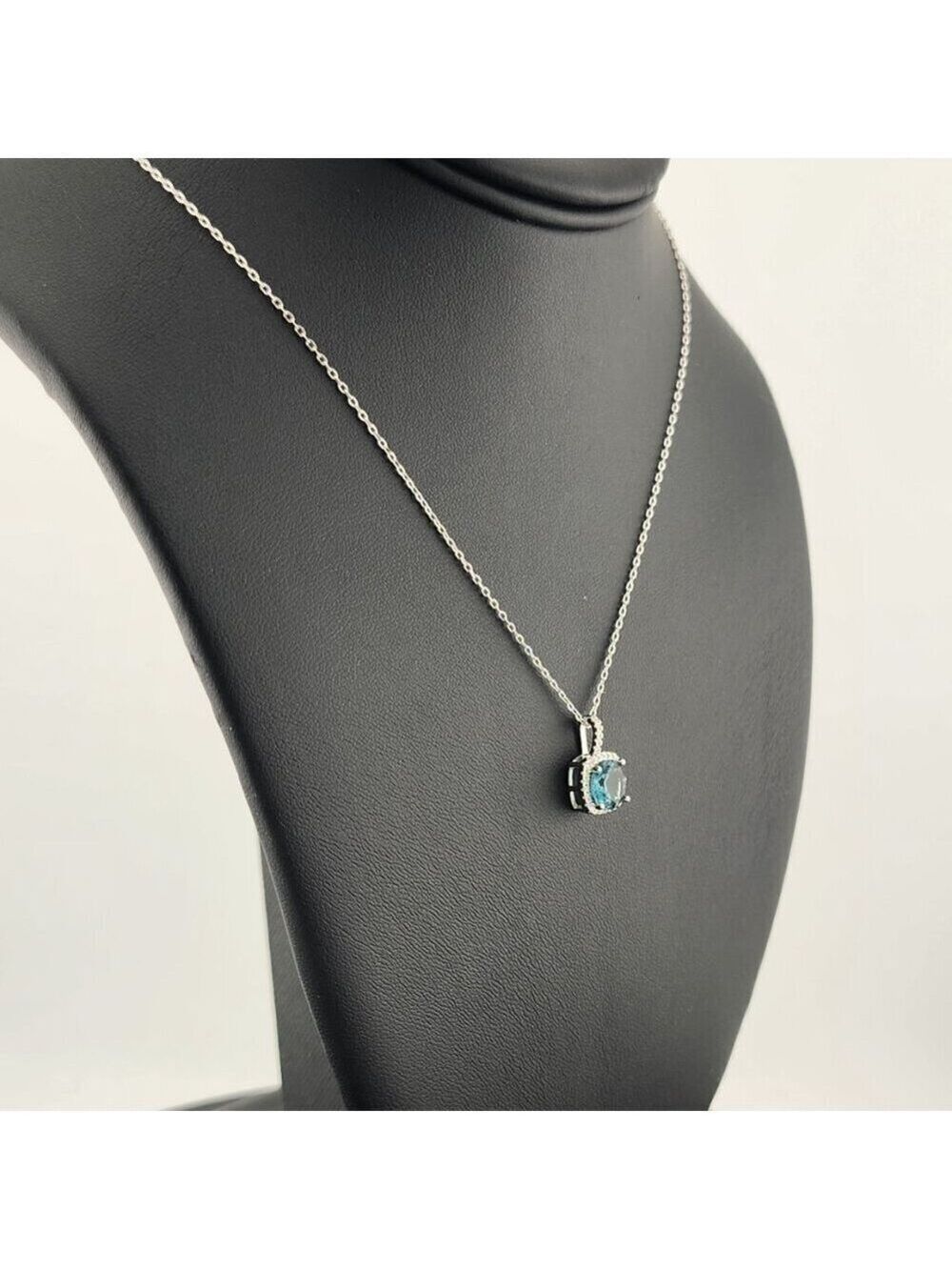 New 925 Silver Smoking Blue Gem Necklace – Classic & Eye-Catching Design - Picture 2 of 6
